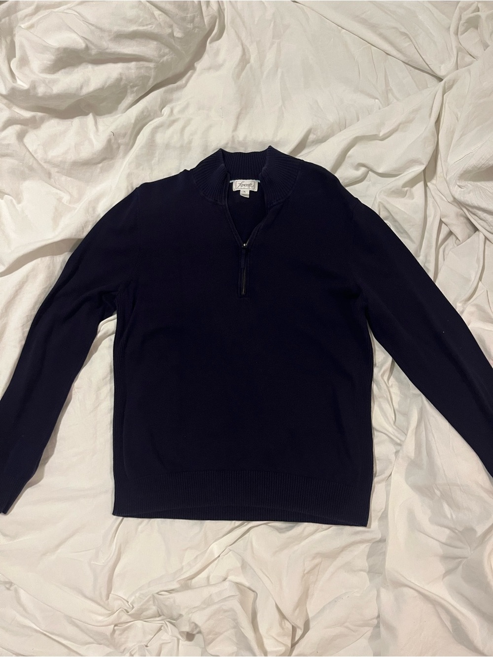 Foxcroft Navy Half-Zip Sweater